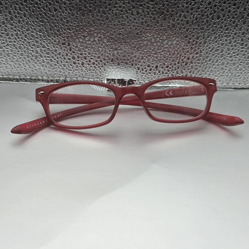 Rare Red Errocsyewear Rectangular Frame Reading Glasses 160PT04250 Retro Chic